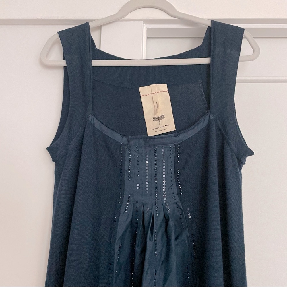 White Stuff Sleeveless Navy Embellished Dress